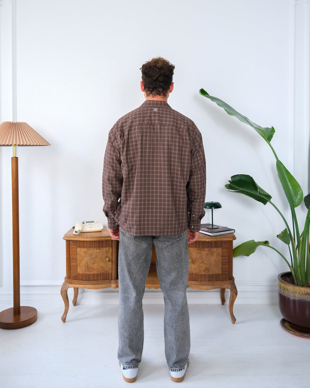 Boxy Fit Shirt – Brown Checkered
