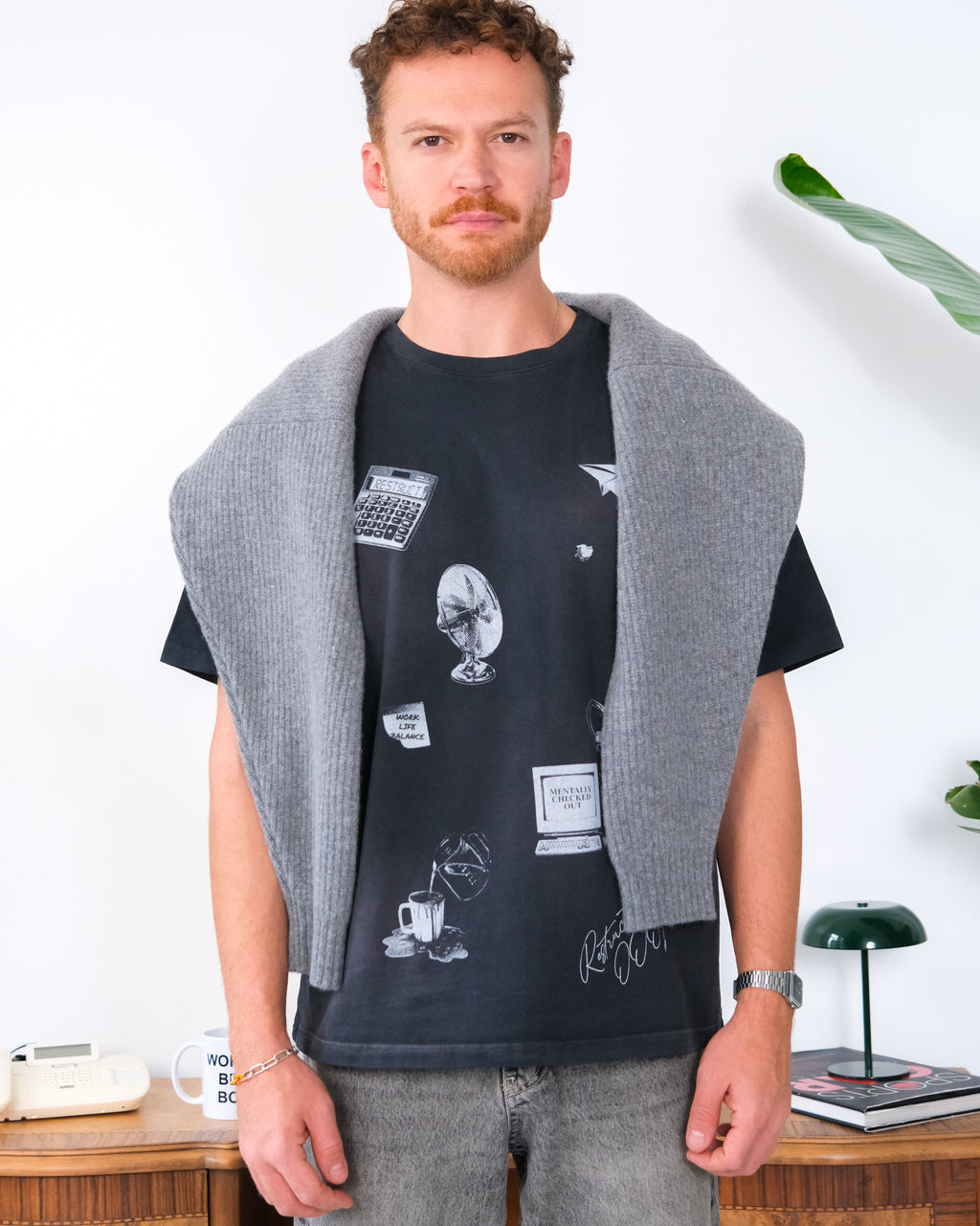 Office Sketches Tee Vintage Black
