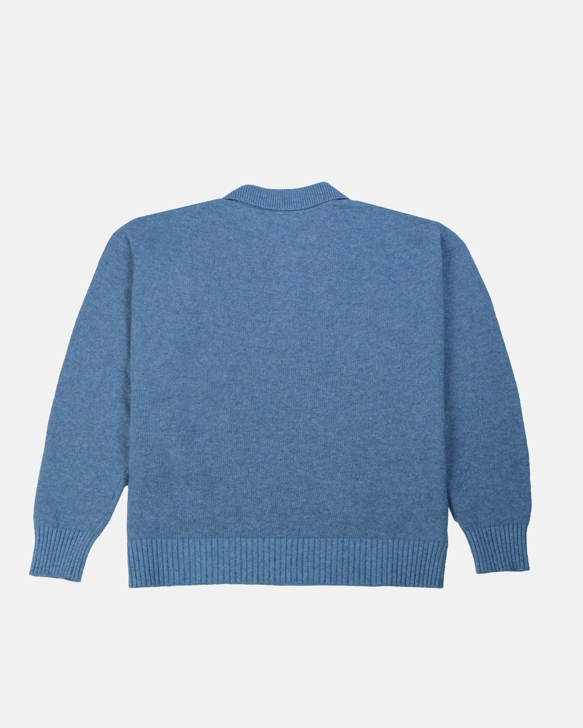 Cashmere Blend Knit Polo – Blue