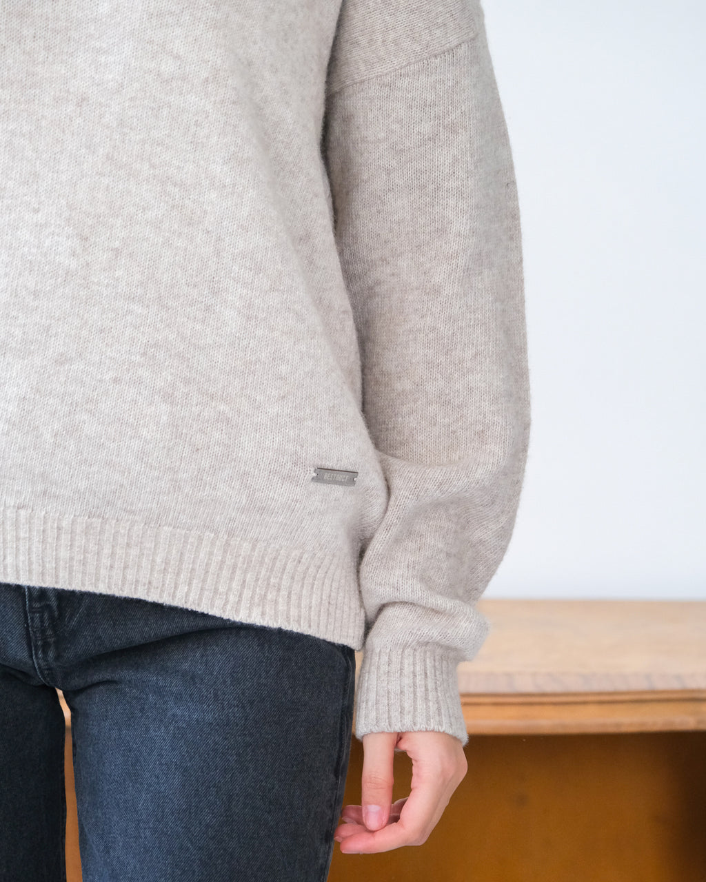 Cashmere Blend Knit Polo – Sand