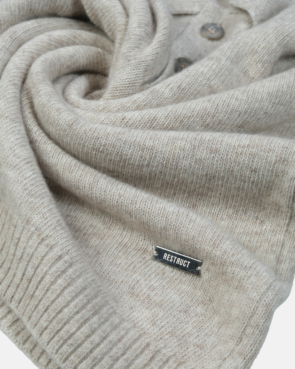 Cashmere Blend Knit Polo – Sand