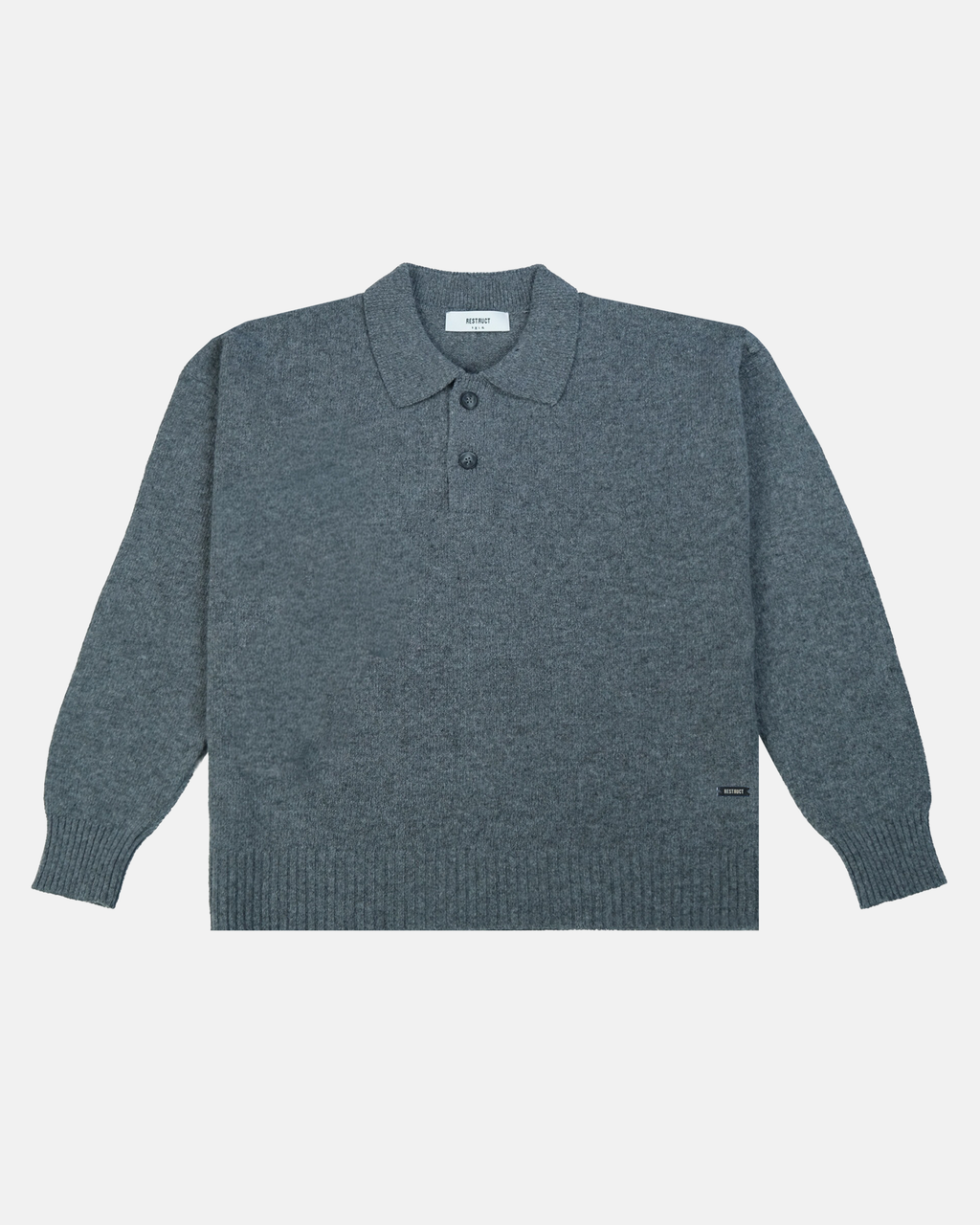 Cashmere Blend Knit Polo – Gray