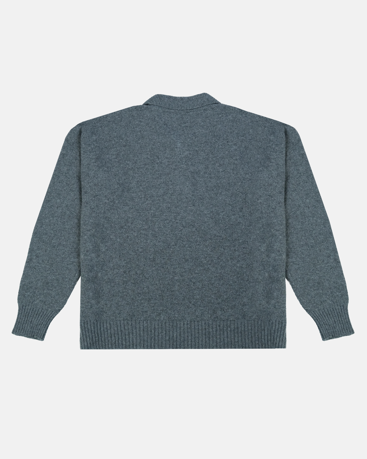 Cashmere Blend Knit Polo – Gray