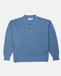 Cashmere Blend Knit Polo – Blue
