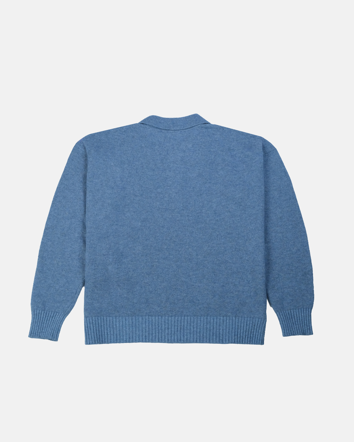Cashmere Blend Knit Polo – Blue