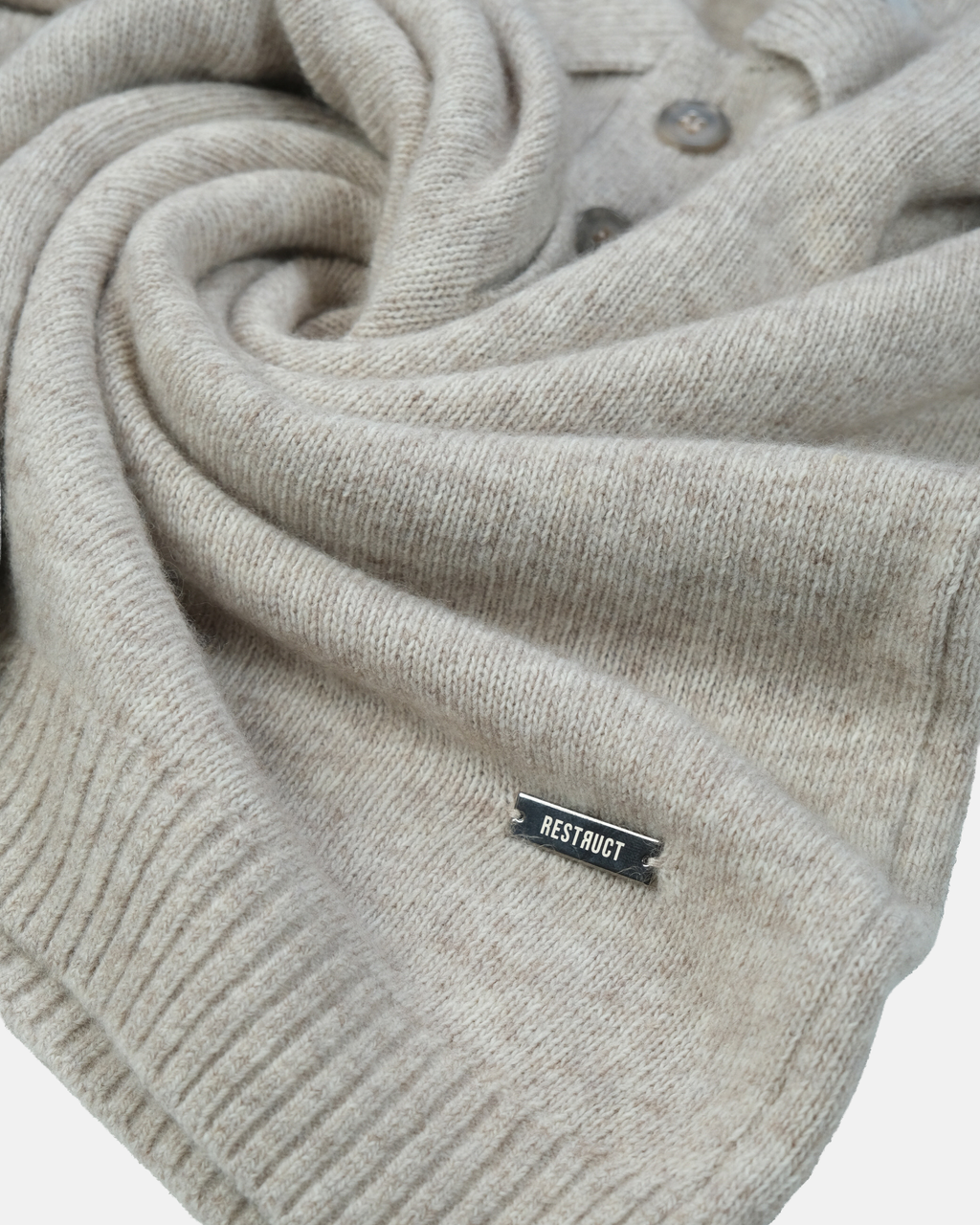 Cashmere Blend Knit Polo – Sand