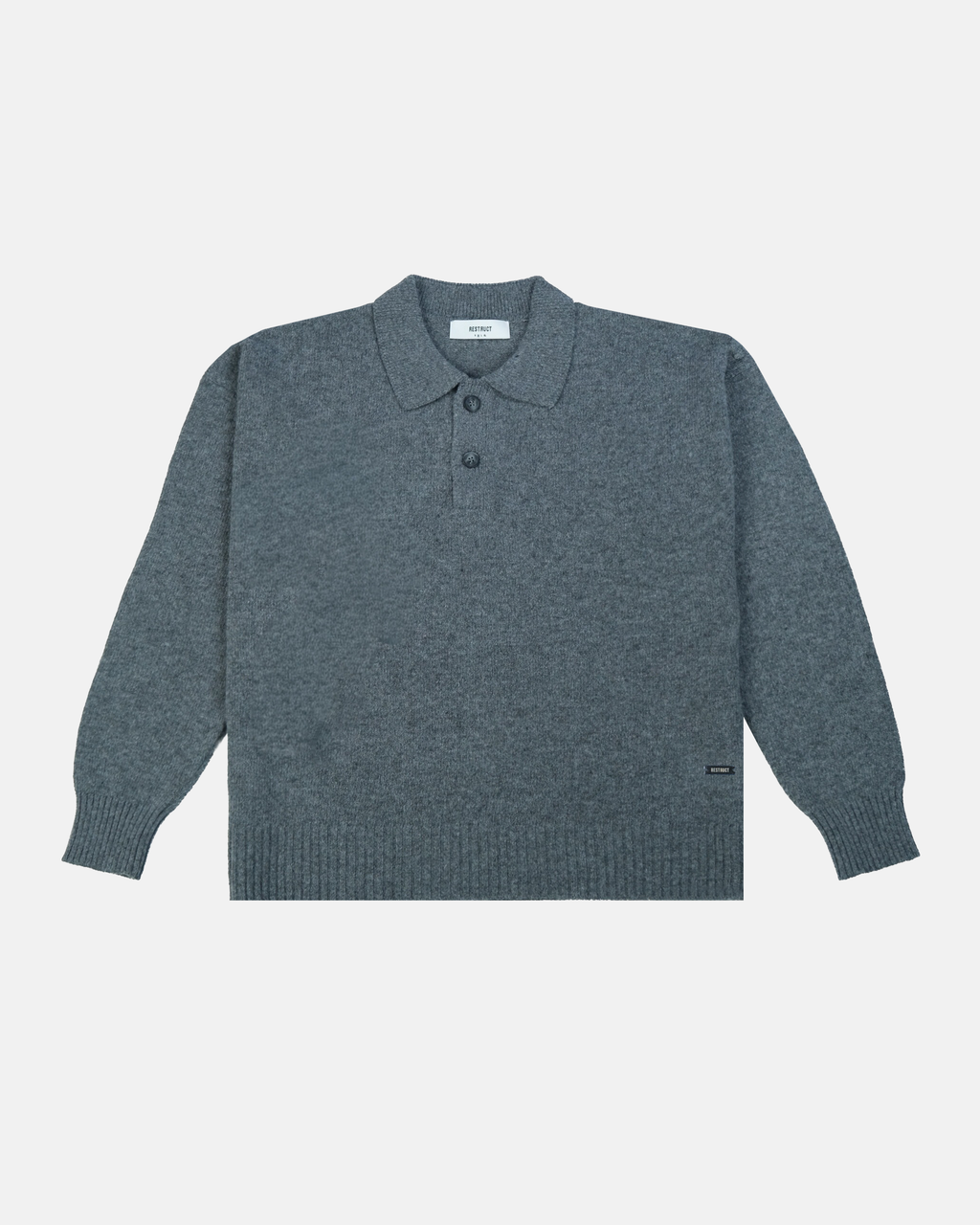 Cashmere Blend Knit Polo – Gray