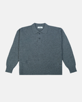 Cashmere Blend Knit Polo – Gray