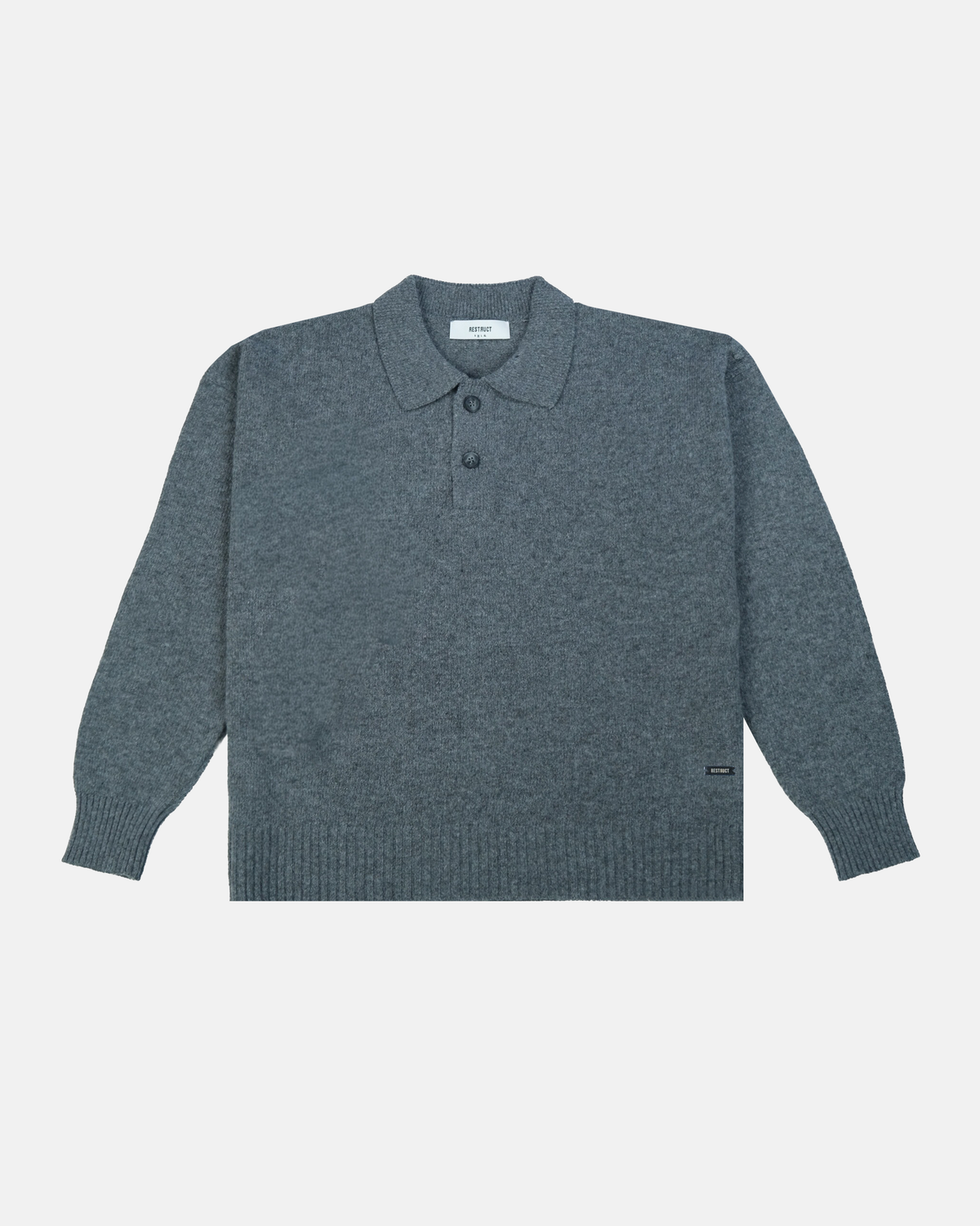 Cashmere Blend Knit Polo – Gray