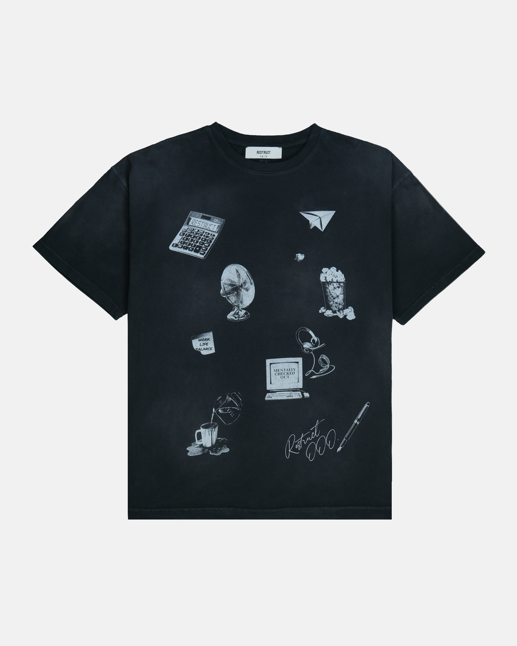 Office Sketches Tee Vintage Black