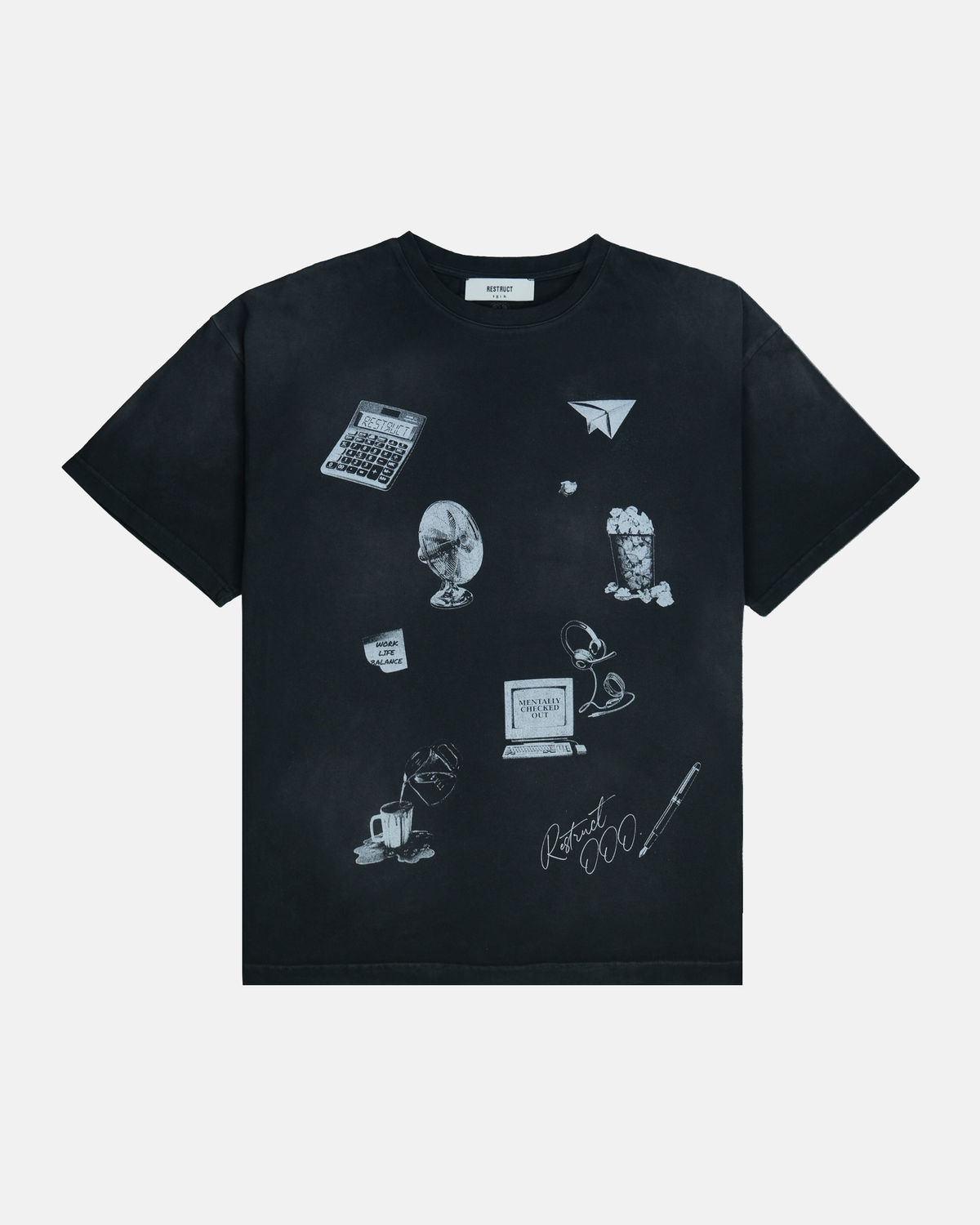 Office Sketches Tee Vintage Black
