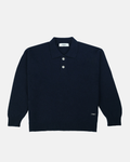 Cashmere Blend Knit Polo – Navy